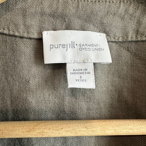 J. Jill Love Linen Open Front Ruffled Linen Duster Cardigan Jacket S Petite - Picture 3 of 11